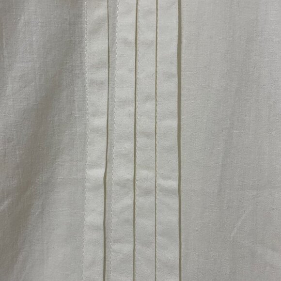 Vintage White Button Up Blouse Large Lace Collar Pleats Cottagecore Victorian - Picture 8 of 11